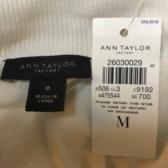 Ann Taylor Factory oversized white turtleneck Med - Picture 6 of 7